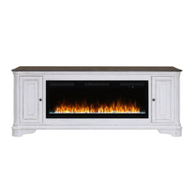 Fireplace TV Consoles - 244 82" Console With Fire FTS - White