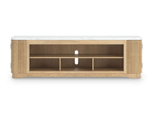 Camdill - XL TV Stand With Fireplace Option - Light Brown