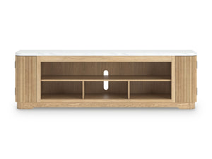 Camdill - XL TV Stand With Fireplace Option - Light Brown