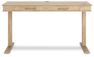 Elmferd - Light Brown - Adjustable Height Desk