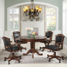 Turk - Round Dining And Billiard Poker Game Table - Tobacco