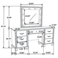 Barzini - 7-Drawer Vanity Set With Lighting - White