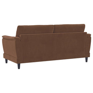 Selma - Velvet Upholstered Crescent Arm Sofa - Rust