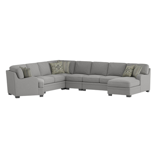 Analiese - Wood 6 Piece Sectional - Dove Gray