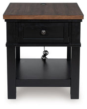 Wildenauer - Rectangular End Table - Brown / Black
