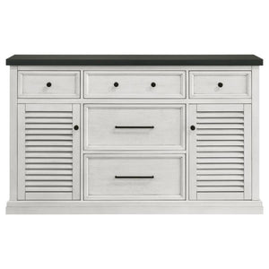 Aventine - 5-Drawer Dining Sideboard Buffet Cabinet With Cabinet - Charcoal And Vintage Chalk