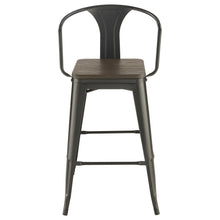 Cavalier - 3 Piece Square Bar Table Set - Dark Elm and Black