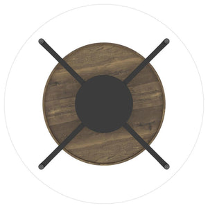 Delfin - Round Glass Top Coffee Table - Black And Brown