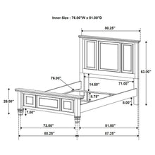 Sandy Beach - 63" Panel Bed with High Headboard