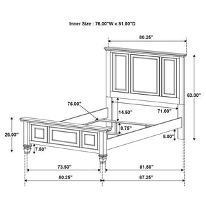Sandy Beach - 63" Panel Bed with High Headboard