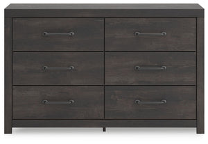 Hollivern - Dark Gray - Six Drawer Dresser