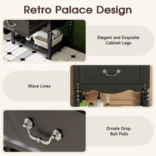 Wave Design Bathroom Vanity With Sink, 2 Drawers And Open Shelf