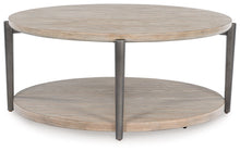 Dyonton - Round Cocktail Table - Light Grayish Brown