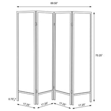 Haidera - 4-Panel Room Divider Folding Screen - Black Damask