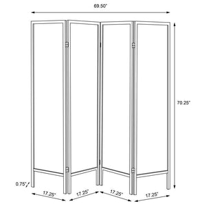 Haidera - 4-Panel Room Divider Folding Screen - Black Damask