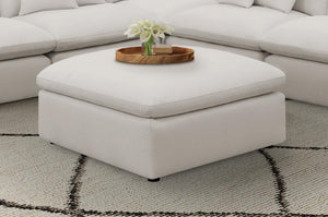 Hobson - Square Upholstered Ottoman - Ivory