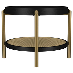 Arini - Round End Side Table With Storage Shelf