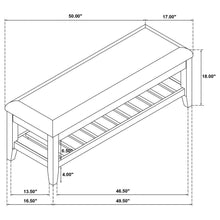 Bexhill - Upholstered Rectangular Bench with Shelf - White