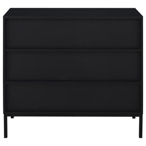 Jess - 2-Door Arched Fluted Glass Accent Cabinet - Black