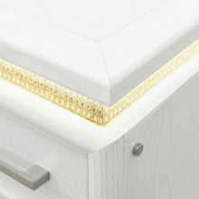 Reflections - Vanity Desk - Pearl White & Rhinestone