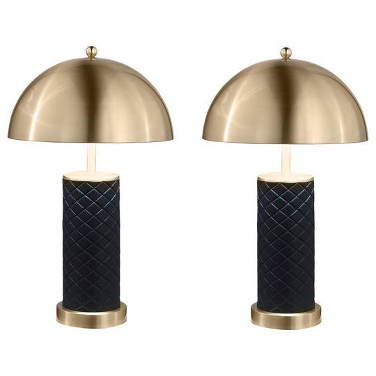 Ferris - Dome Quilted Table Lamp (Set of 2) - Black