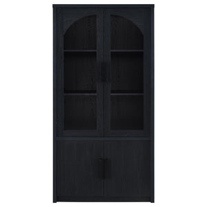 Riva - 4-Door Tall Accent Display Cabinet LED Lighting - Black