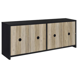 Denison - 3 Piece Entertainment Center 79" TV Stand - Black