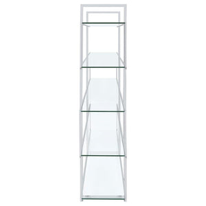 Elmer - 5-Shelf Bookshelf - Clear And Chrome