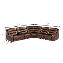 Duluth - 6 Piece Dual Power Sectional - Dark Brown