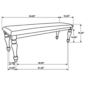 Bridget - Fabric Upholstered Dining Bench - Stone And Charcoal