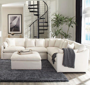 Hobson - Square Upholstered Ottoman - Ivory