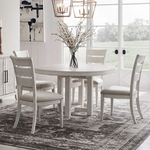 Backroads - 5 Piece Pedestal Table Set - White