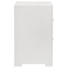 Ives - 2-Drawer Nightstand Bedside Table - White High Gloss