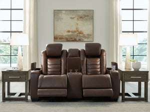 High Impact - Tobacco - Power Reclining Loveseat With Console / Adj Hdrst
