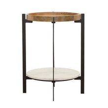 Adhvik - Round Table With Marble Shelf