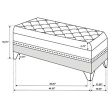 Barzini - Velvet Upholstered Tufted Storage Bench - Black