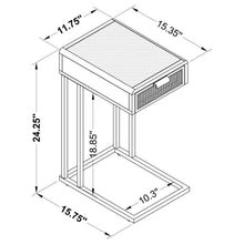 Amherst - 1-Drawer Radio Weave Cane Metal Side Table