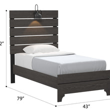 Thompson - Twin Bed With Light - Stone Brown