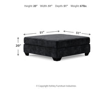 Lavernett - Oversized Accent Ottoman - Charcoal