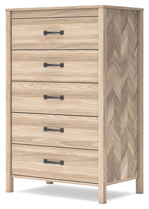 Battelle - Tan - Five Drawer Chest