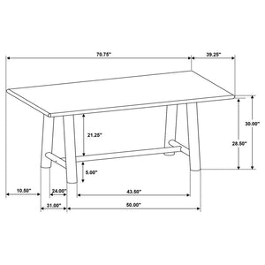 Duncan - 71" Rectangular Wood Dining Room Table - Washed Oak