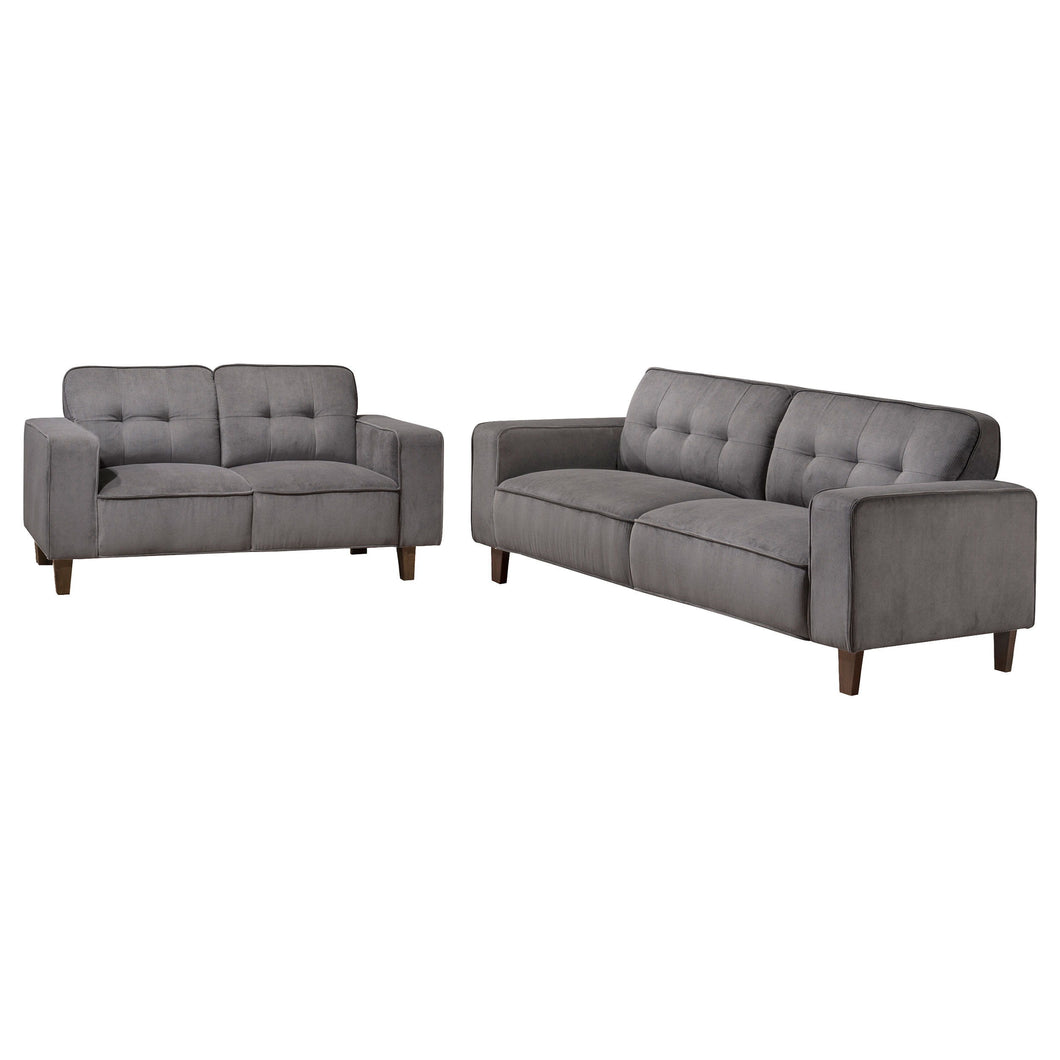 Deerhurst - Upholstered Tufted Track Arm Sofa Set