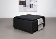 Paris - Multifunctional Upholstered Storage Ottoman With Utility Tray - Black