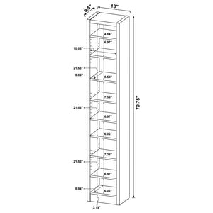 Eliam - 8-Shelf Bookcase - Cappuccino