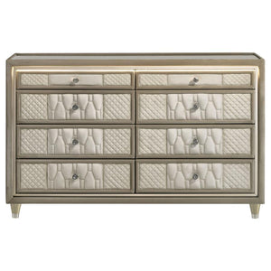 Lorient - 8-Drawer LED Bedroom Dresser Cabinet