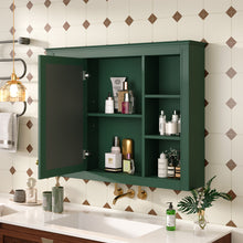 Wall Mounted Medicine Cabinet With Mirror, Storage Cabinet Featuring 6 Open Shelves And Adjustable Interior