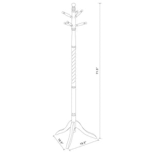 Riona - 6 Hook Freestanding Wood Coat Rack Hat Hanger - Merlot