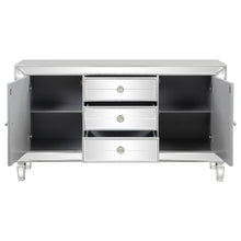 Leticia - 3-Drawer Mirrored Storage Accent Cabinet - Silver