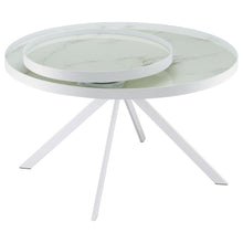 Briggs - Round Marble Printed Glass Top Coffee Table