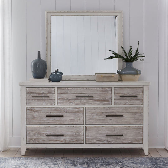Backroads - Dresser & Mirror - White